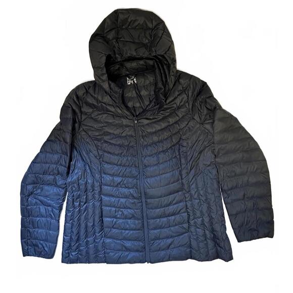Women’s 32 Degree Heat Sz XL Puffer Jacket 60% Down Feather Dark Gray Hood - Picture 1 of 6